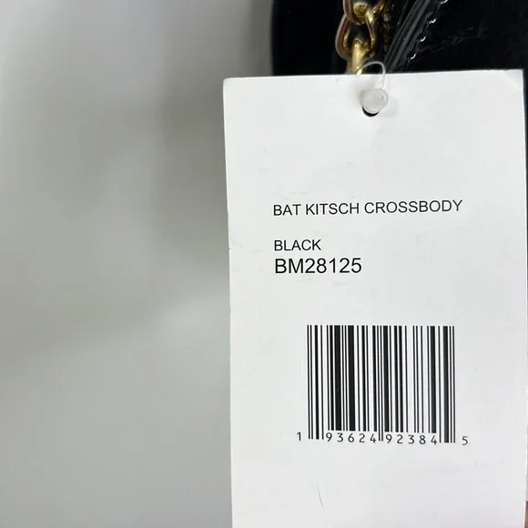BETSEY JOHNSON HALLOWEEN “ BAT” BLACK PATENT LEATHER CROSSBODY BAG PURSE NWT - Picture 8 of 8